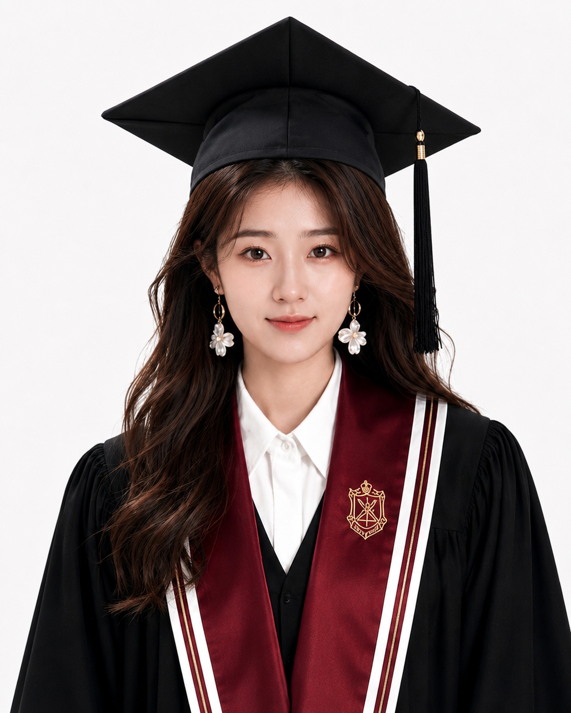 美式学院风女生带毕业帽主视觉